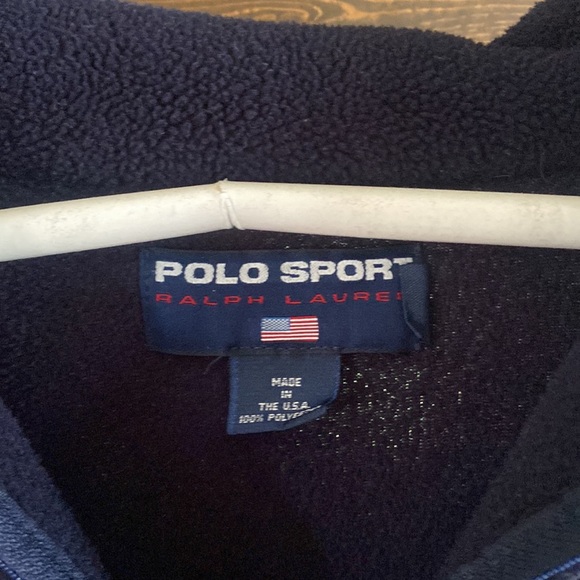 VTG 90s Y2K Polo Sport Ralph Lauren Navy Quarter Zip Fleece women - Picture 2 of 3